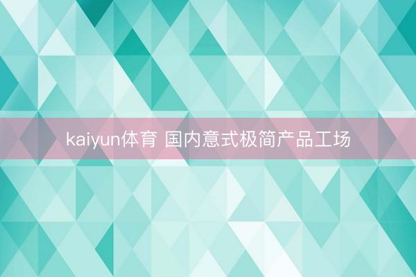 kaiyun体育 国内意式极简产品工场