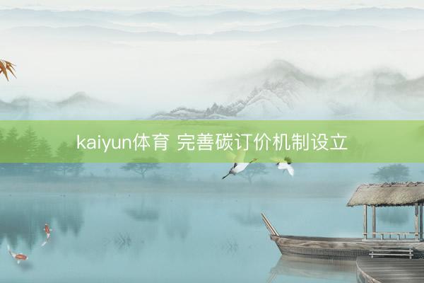 kaiyun体育 完善碳订价机制设立