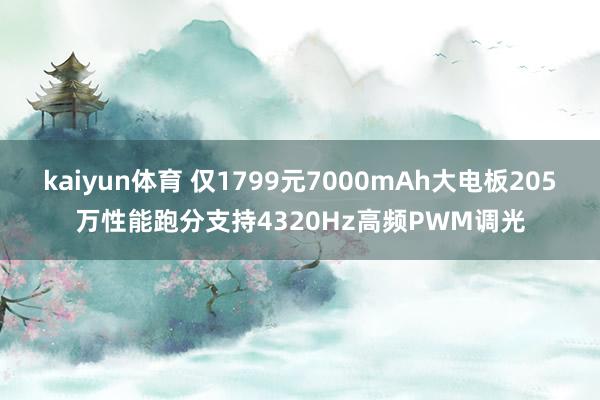 kaiyun体育 仅1799元7000mAh大电板205万性能跑分支持4320Hz高频PWM调光