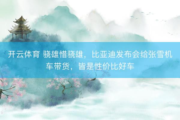 开云体育 骁雄惜骁雄，比亚迪发布会给张雪机车带货，皆是性价比好车