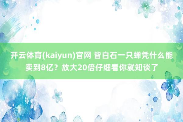 开云体育(kaiyun)官网 皆白石一只蝉凭什么能卖到8亿?放大20倍仔细看你就知谈了