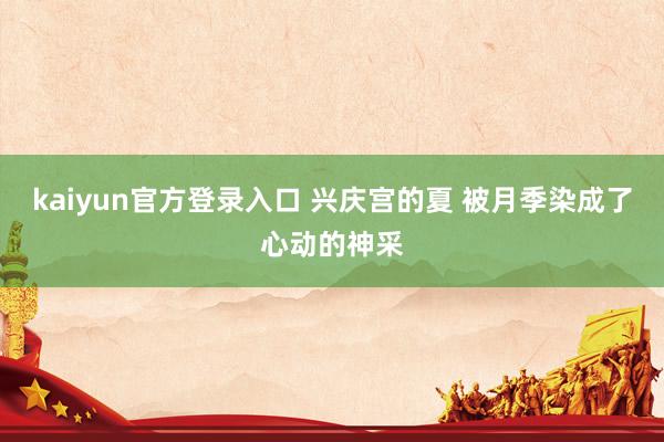kaiyun官方登录入口 兴庆宫的夏 被月季染成了心动的神采