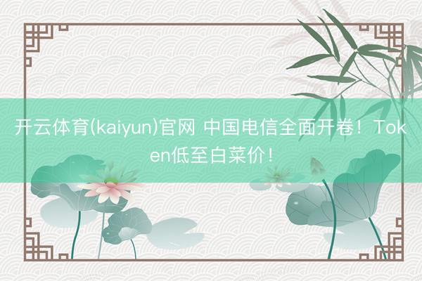 开云体育(kaiyun)官网 中国电信全面开卷!Token低至白菜价!
