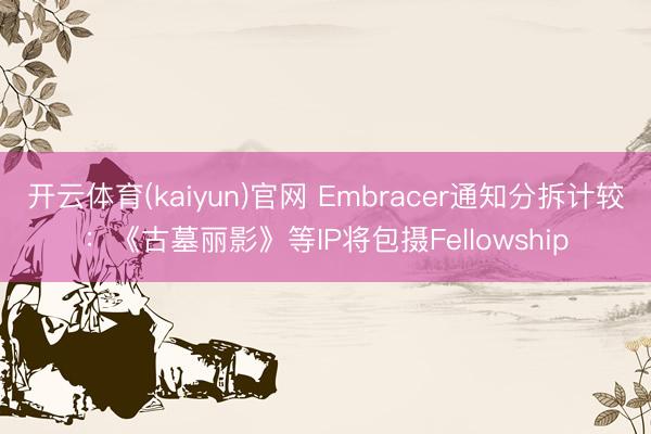 开云体育(kaiyun)官网 Embracer通知分拆计较：《古墓丽影》等IP将包摄Fellowship
