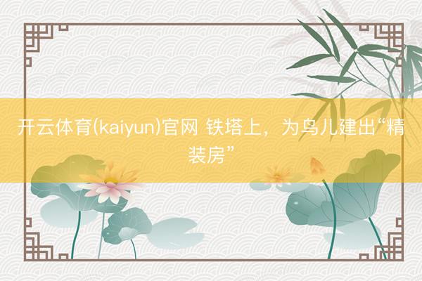 开云体育(kaiyun)官网 铁塔上，为鸟儿建出“精装房”